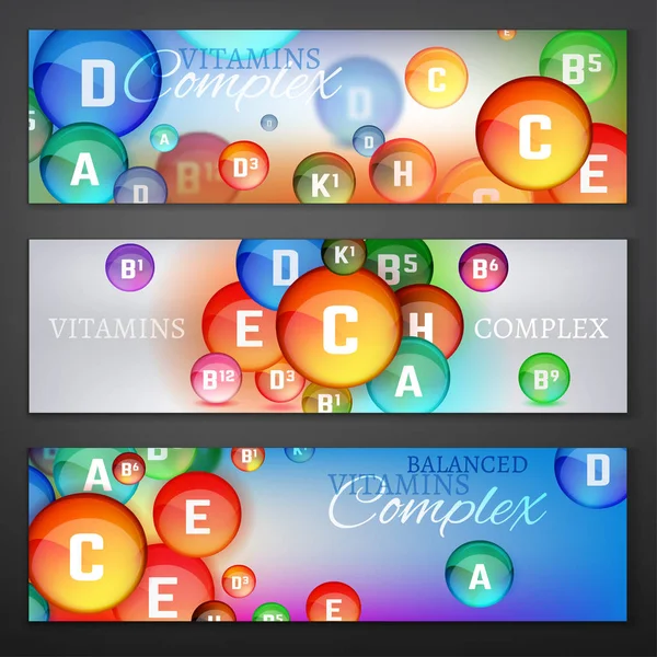 Vitaminer komplexa Banners — Stock vektor