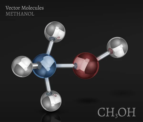 Imagen de la molécula de metanol — Vector de stock