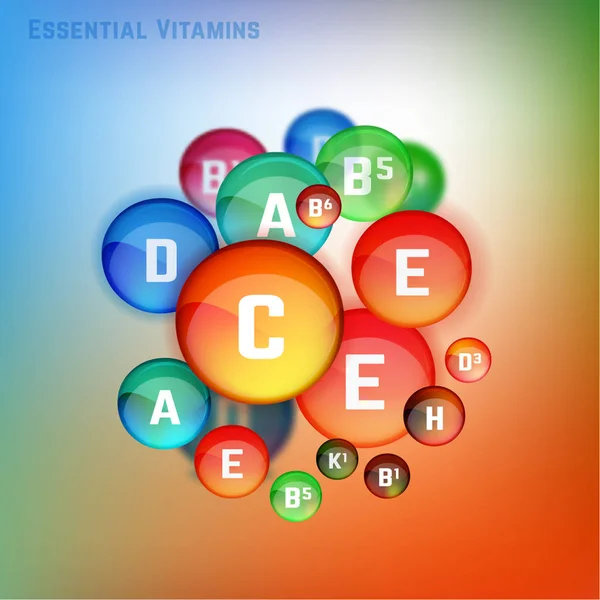 Vitamines Set Image — Image vectorielle