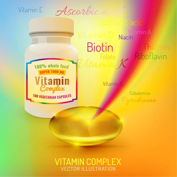 Imagem complexa de vitamina — Vetor de Stock