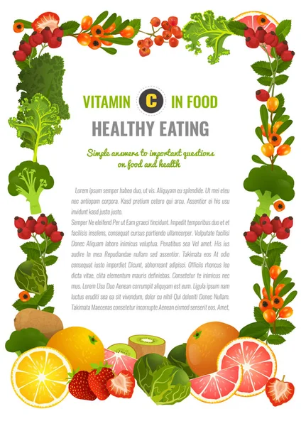 Banner de comida saludable — Vector de stock