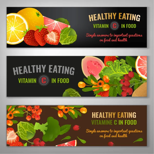 Banners de alimentos vectoriales — Vector de stock