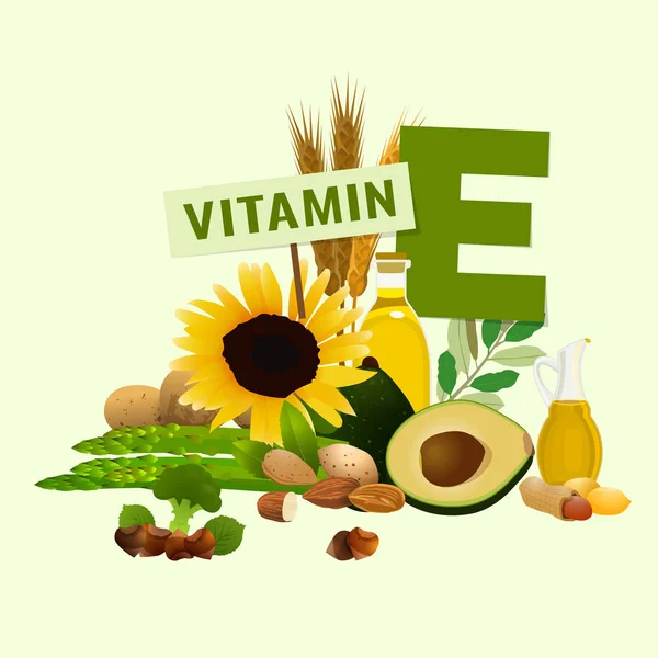 Vitamine E Image — Image vectorielle