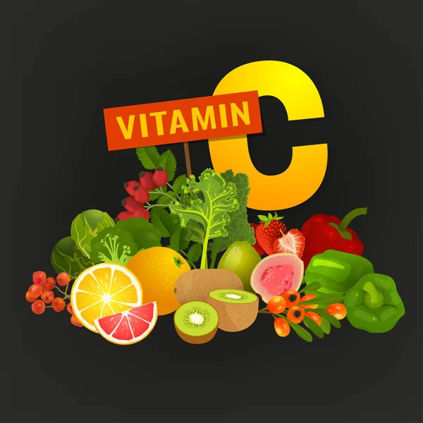 Vitamin C Image — Stock Vector