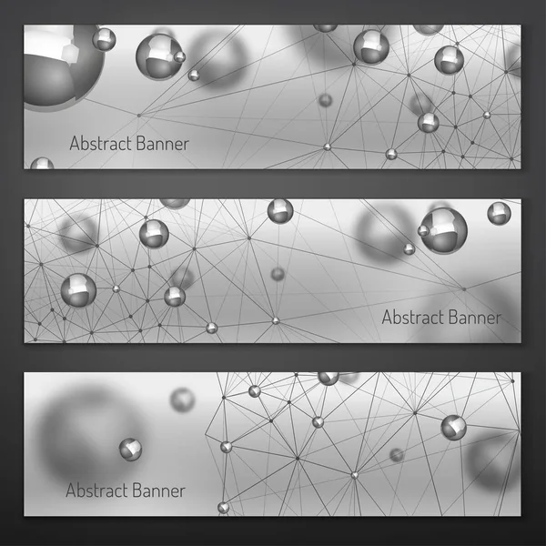 Silver Particles Banners — Stock Vector