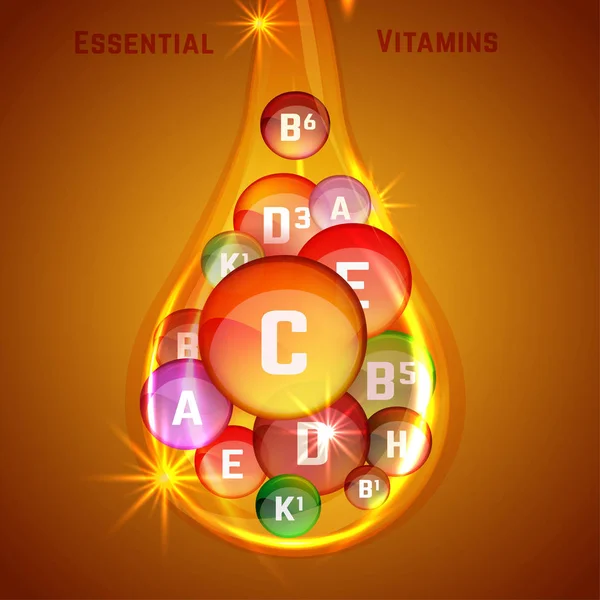 Imagen compleja de la vitamina — Vector de stock