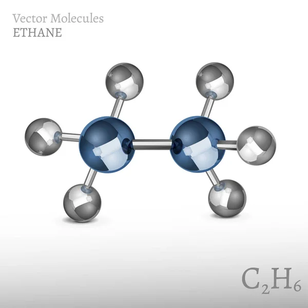 Imagen de la molécula de etano — Vector de stock