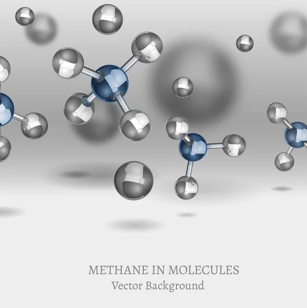 Imagen de la molécula de metano — Vector de stock