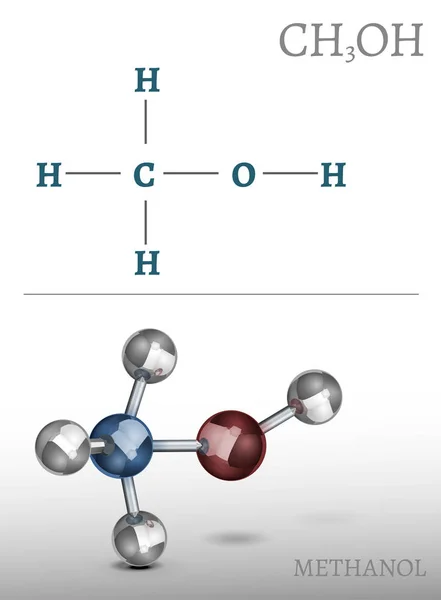 Imagen de la molécula de metanol — Archivo Imágenes Vectoriales