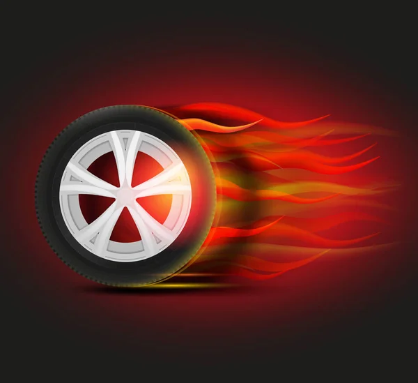 Burning Tyre Image — Stock Vector