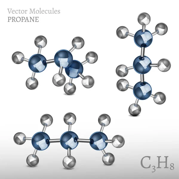 Imagen de molécula de propano — Vector de stock