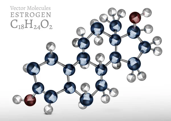 Östrogen molekyl bild — Stock vektor