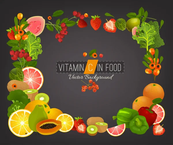 Vitamina C Fondo — Archivo Imágenes Vectoriales