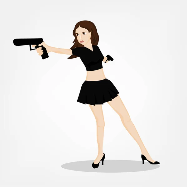 Shooting Girl Image — Stock Vector