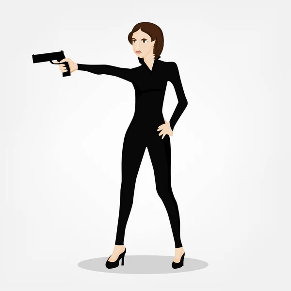 Shooting Girl Image — Stock Vector