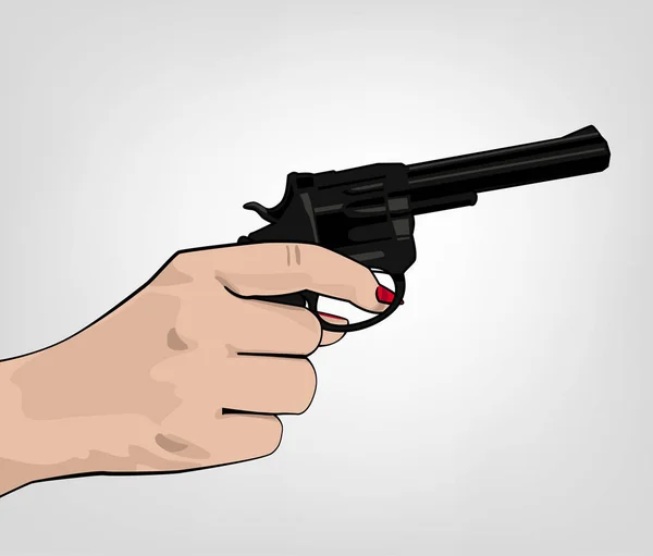 Hand bedrijf revolver — Stockvector