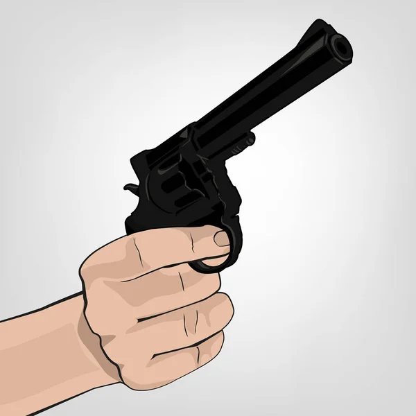 Рука холдингу револьвер — стоковий вектор