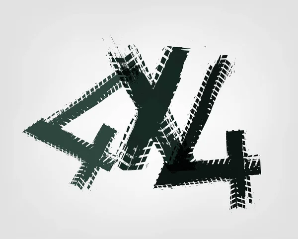 4 x 4 belettering afbeelding — Stockvector