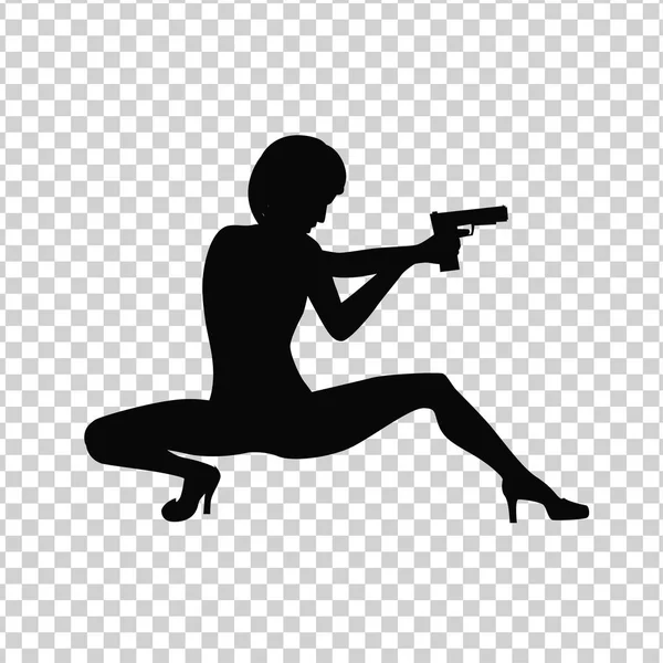 Shooting Girl Image — Stock Vector