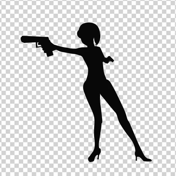 Shooting Girl Bild — Stockvektor