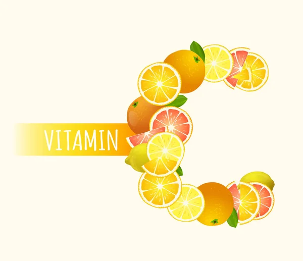 Cartas de Vitamina C —  Vetores de Stock