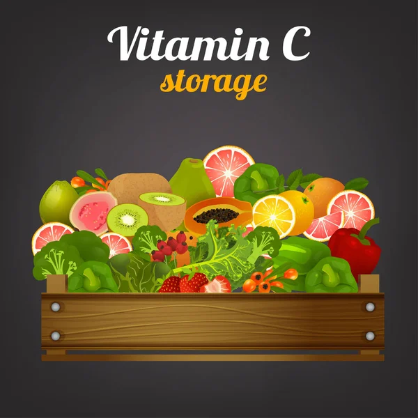 Imagen de caja de fruta — Vector de stock