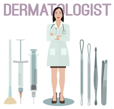 Kadın dermatolog görüntü