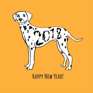 Yeni yıl tebrik kartı. 