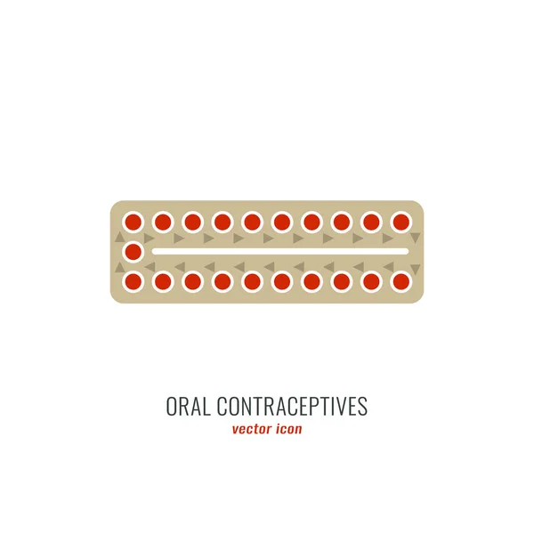 Icono anticonceptivo oral — Vector de stock