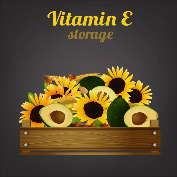 Gaiola de vitamina E — Vetor de Stock