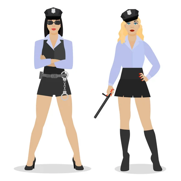 警察的女孩形象 — 图库矢量图片