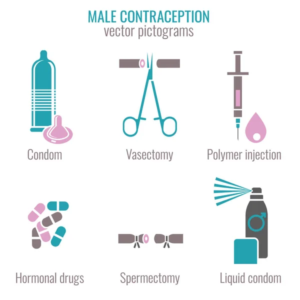 Man preventivmedel piktogram — Stock vektor