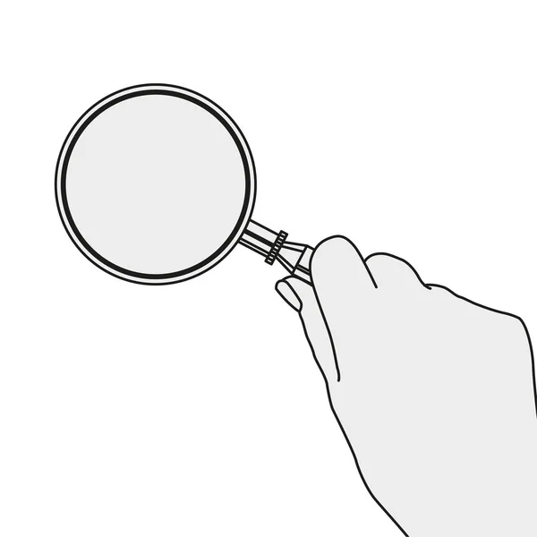 Hand with Magnifier — Stock Vector