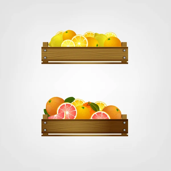 Imagen de caja de fruta — Vector de stock