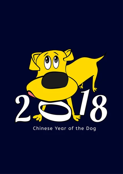 Жовтий собака листівка — стоковий вектор