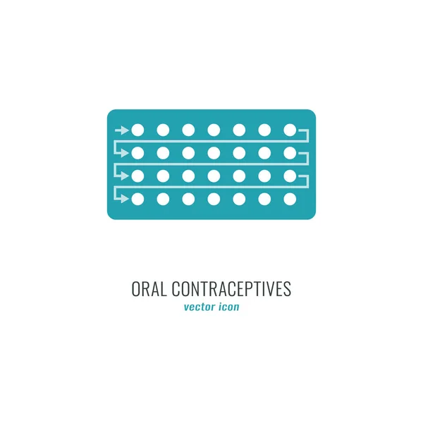 Icono anticonceptivo oral — Vector de stock