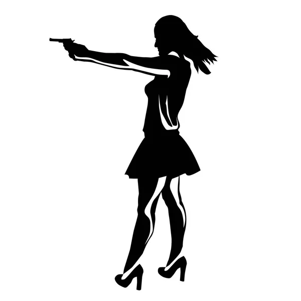 Fucilazione ragazza silhouette — Vettoriale Stock