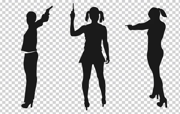 Shooting Mädchen Silhouette — Stockvektor