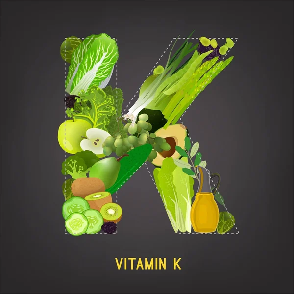 Vitamina K em Alimentos —  Vetores de Stock