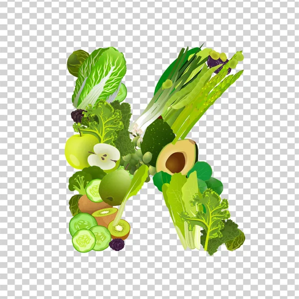 Carta de vitamina K — Vector de stock