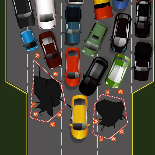 Imagen del accidente de tráfico — Vector de stock