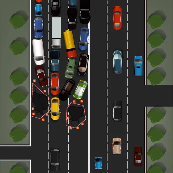 Road olycka bild — Stock vektor