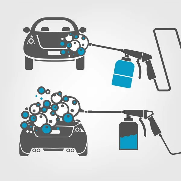 Auto wassen beeld — Stockvector