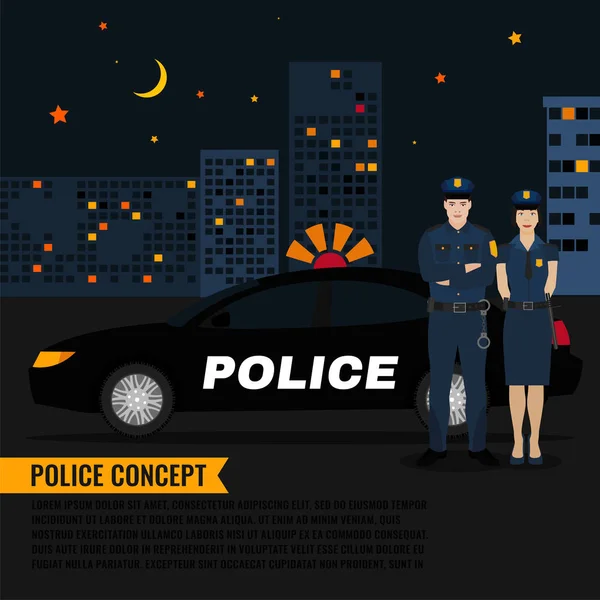 警察パトロール画像 — ストックベクタ