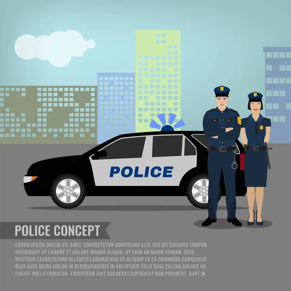 警察パトロール画像 — ストックベクタ
