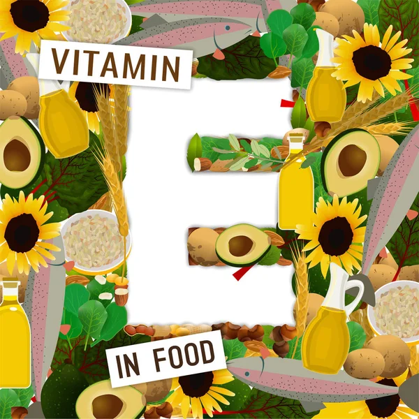 Sfondo di vitamina E — Vettoriale Stock