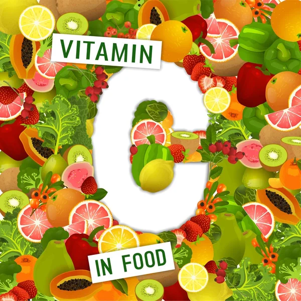 Vitamín C pozadí — Stockový vektor