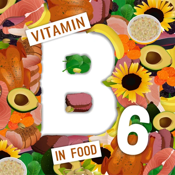 Vitamina B6 Fondo — Archivo Imágenes Vectoriales