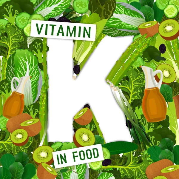 Vitamina K Fondo — Archivo Imágenes Vectoriales