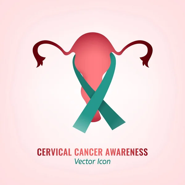 Conciencia del cáncer cervical — Vector de stock